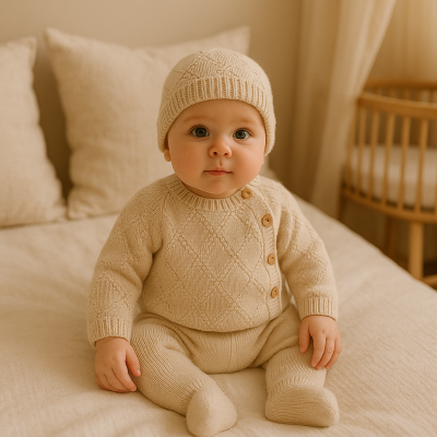 Conjunto de malha losango - Bege