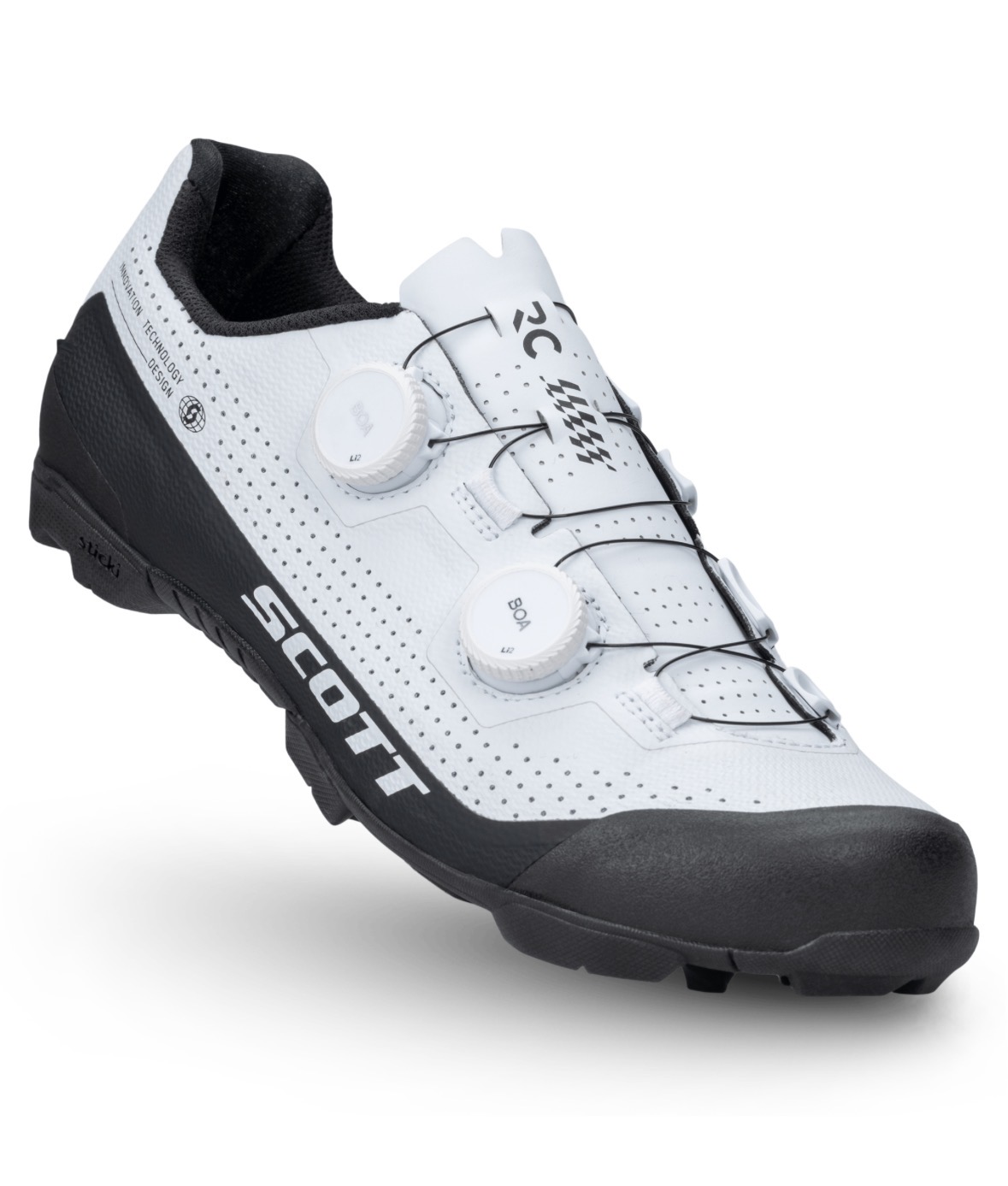 SAPATOS SCOTT MTB RC Sapatilha de ciclismo branca e preta SCOTT com fecho BOA duplo
