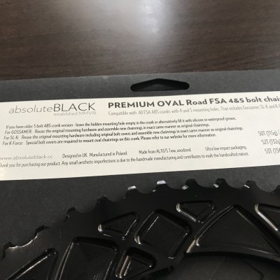 Prato Pedaleiro Oval AbsoluteBlack 52D Estrada FSA 4&5 furos