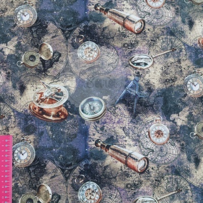 Vintage Map  - Blue | Canvas| Poppy Fabrics