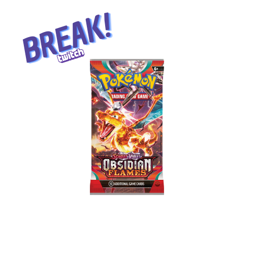 Embalagem do booster Obsidian Flames do Pokémon Trading Card Game com Charizard em chamas