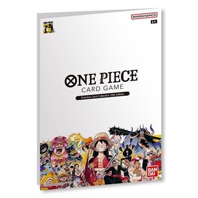 Caixa branca do jogo ONE PIECE CARD GAME com personagens coloridas na parte inferior