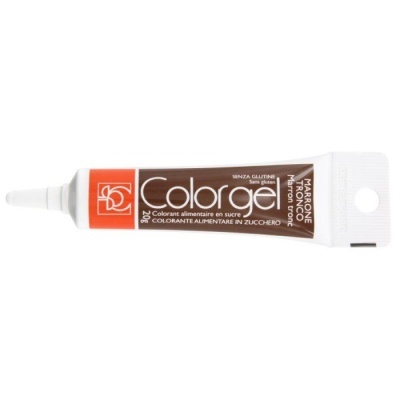 Tubo pequeno de corante alimentar em gel Colorgel cor marron