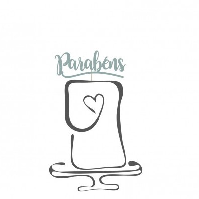 Topo de bolo "Parabéns" pequeno