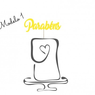 Topo de bolo "Parabéns"