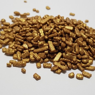 Escamas de chocolate dourado e prateado