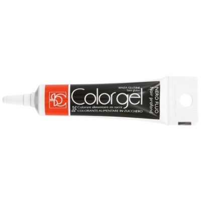 Tubo de gel colorante alimentar Colorgel preto fluído