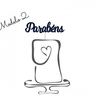 Topo de bolo "Parabéns"