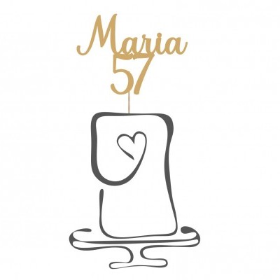 Topo de bolo "Nome + idade"