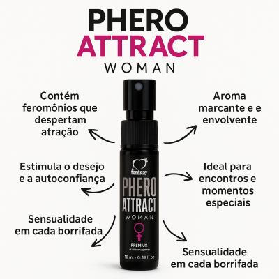 💋 Phero Attract Woman – Perfume Feminino com Feromônios (15ml)