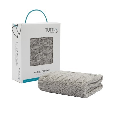 Manta de malha cinzenta e embalagem TUTTI Bambini