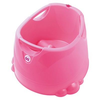 Banheira cor de rosa de plástico para bebé com pega e selo 'BABY'