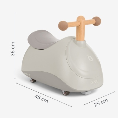 Brinquedo montável para crianças cinza e bege com volante de madeira