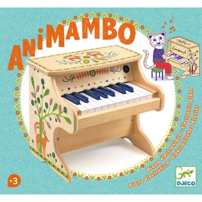 Brinquedo madeira Piano Eletrónico Djeco Animambo Electronic Piano