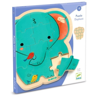 Puzzle madeira Djeco Puzzlo Elephant