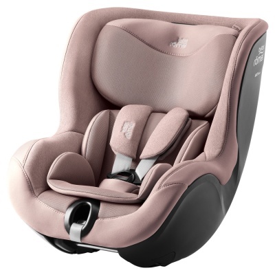 Cadeira auto para bebé cor-de-rosa claro e preto com cintos de segurança