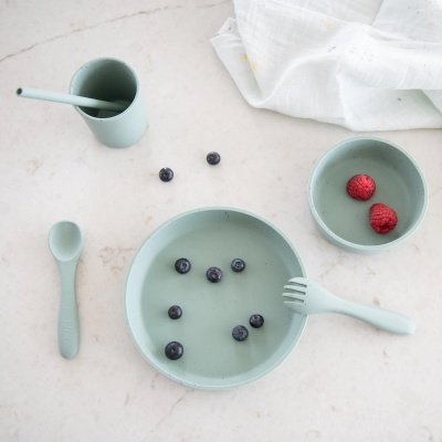 Conjunto refeição Kikkaboo Platinum Silicone Tableware Set