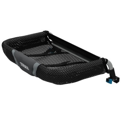 Organizador de mala Thule preto com rede de malha e estrutura rígida para bagageira de carro