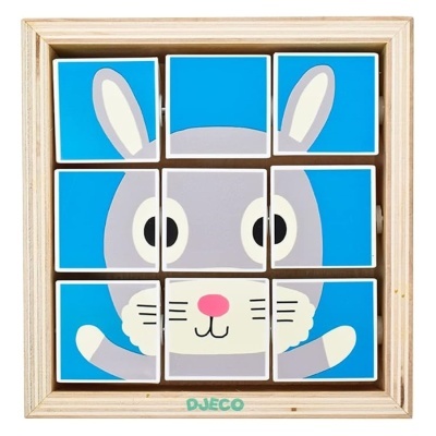 Puzzle madeira 3 em 1 Djeco Tournifarm Wooden Puzzle