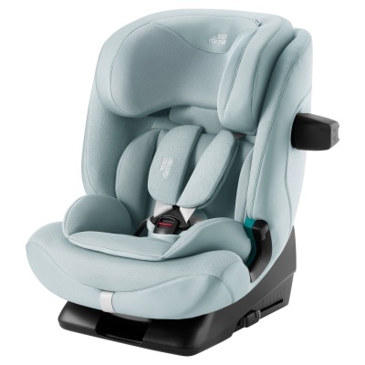 Cadeira auto infantil Britax Römer azul claro com arnês e base preta