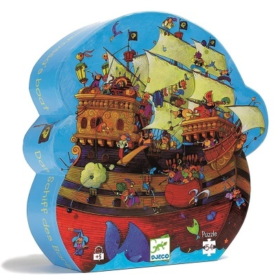 Puzzle 54 peças Djeco Le Bateau de Barbarousse (O navio pirata de Barbarossa)