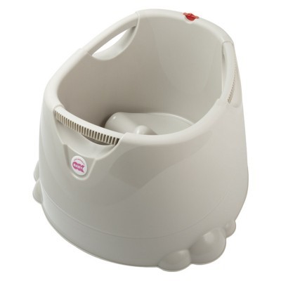 Assento de bebé branco em plástico com base antiderrapante