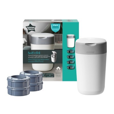 Contentor de fraldas Tommee Tippee Twist & Click Nappy Disposal System Contentor de fraldas Tommee Tippee Twist & Click Nappy Disposal System