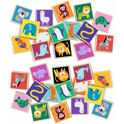 Jogo memória 23 peças madeira Djeco Memo Wood