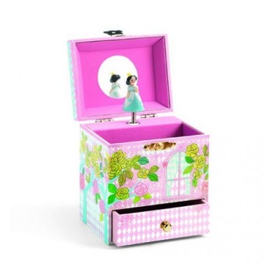 Brinquedo madeira Caixinha jóias musical Palácio Encantado Djeco Enchanted Palace Jewelry music box