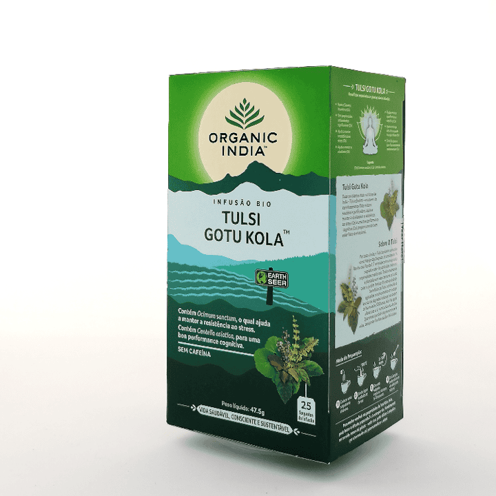 Tulsi Gotu Kola Infusão Organic India 25 saquetas Tulsi Gotu Kola Infusão Organic India 25 saquetas