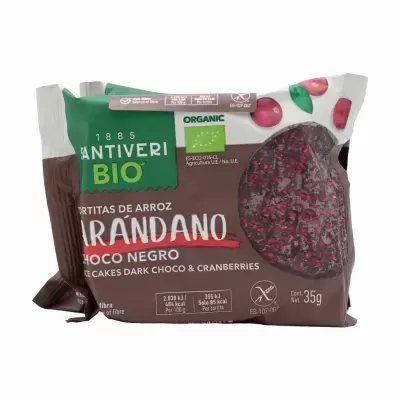 Tortitas de Arroz, Chocolate Negro & Arandos Santiveri 35g