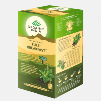 Tulsi Breakfast Infusão Organic India 25 saquetas Tulsi Breakfast Infusão Organic India 25 saquetas