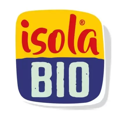 Logótipo isola BIO em amarelo, vermelho e azul-marinho