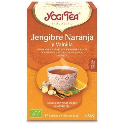 Gengibre, Laranja e Baunilha Infusão YogiTea 17 Saquetas