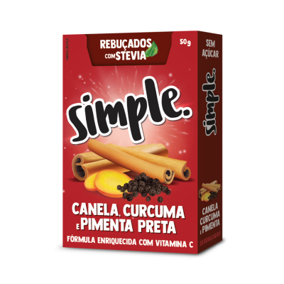 Rebuçados Canela, Curcuma e Pimenta Preta Simple 50g