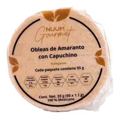 Obleas de Amaranto c/ Capuchino Nuum 55g Obleas de Amaranto c/ Capuchino Nuum 55g