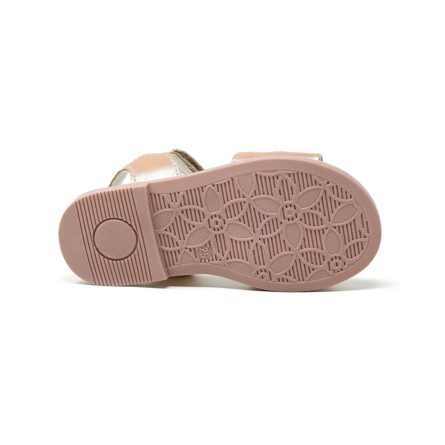 Sola de sandália infantil rosa com padrão floral