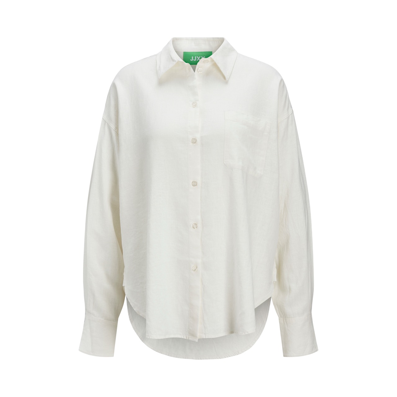 Camisa branca feminina com botões e bolso