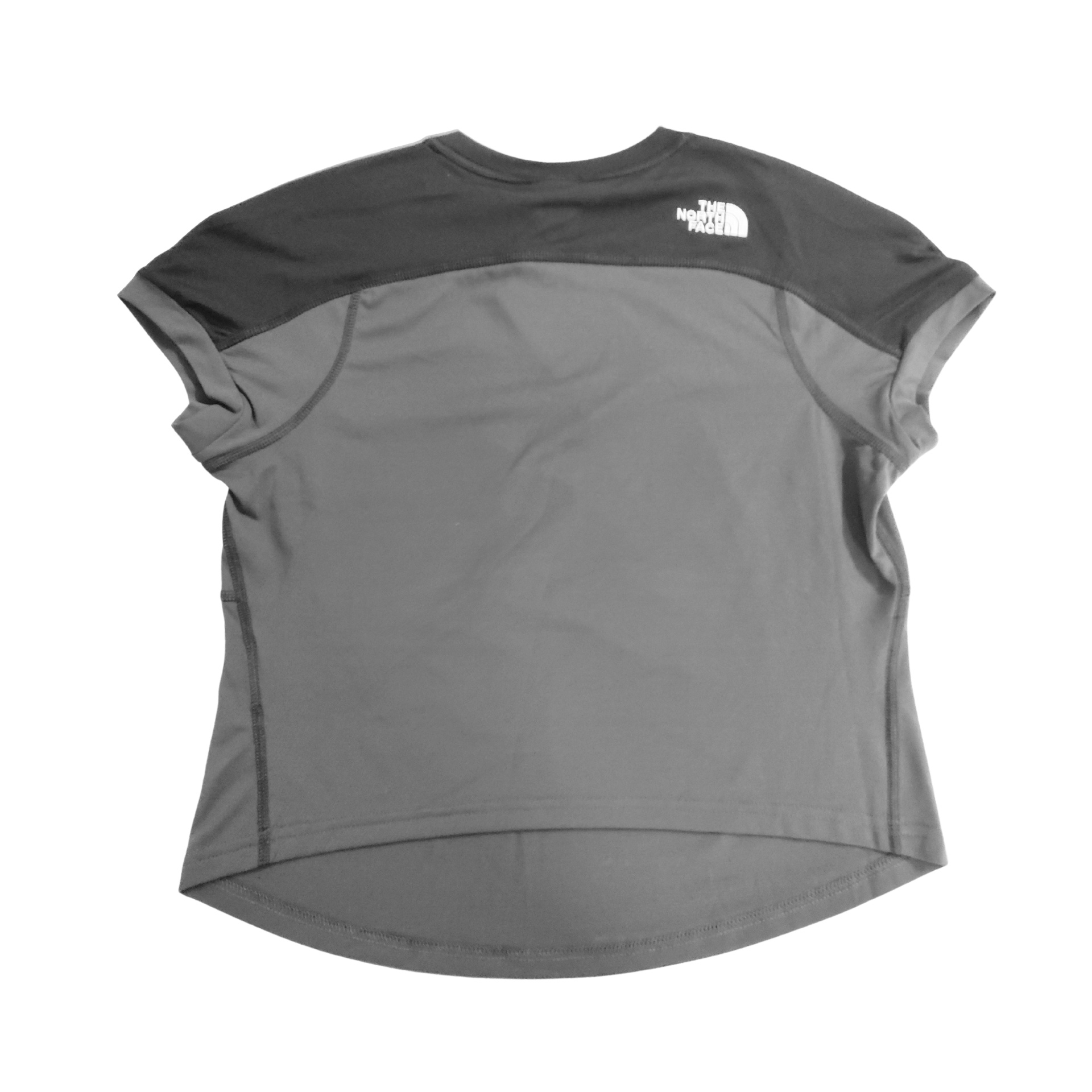 T-shirt cinzenta e preta THE NORTH FACE vista por trás