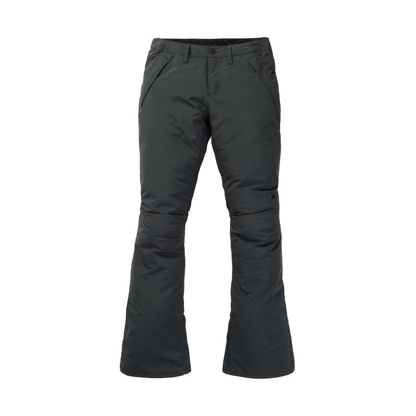 Calças pretas de neve com corte largo e bolsos laterais