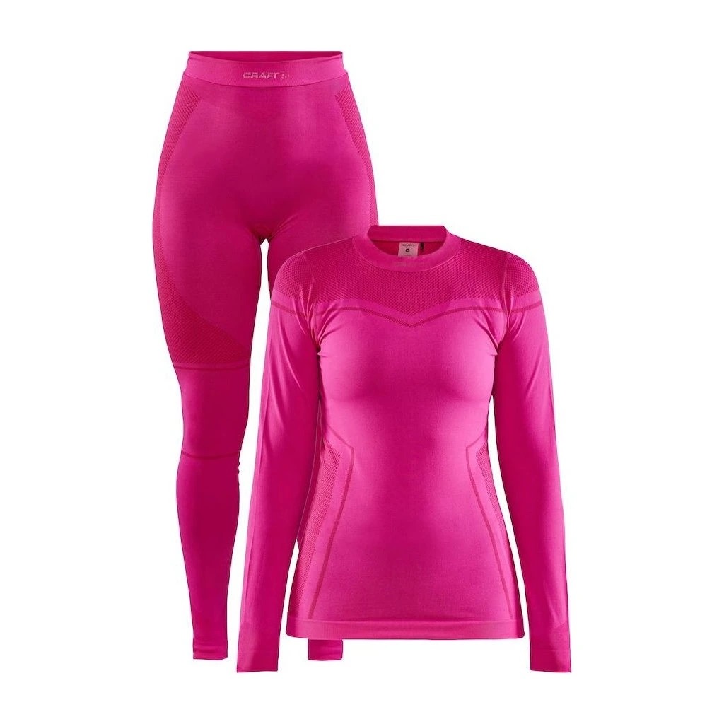 Conjunto desportivo feminino rosa com leggins e camisola de manga comprida