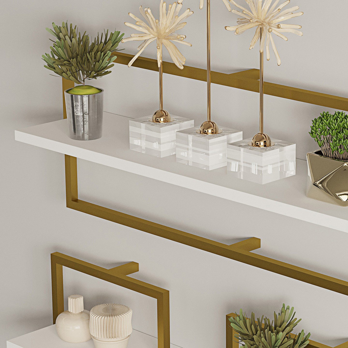 Prateleira (Branco e Dourado) - Yeso