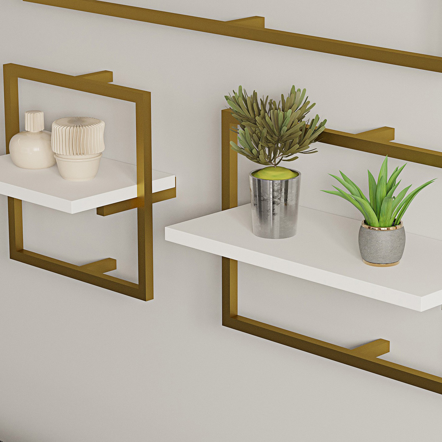 Prateleira (Branco e Dourado) - Yeso