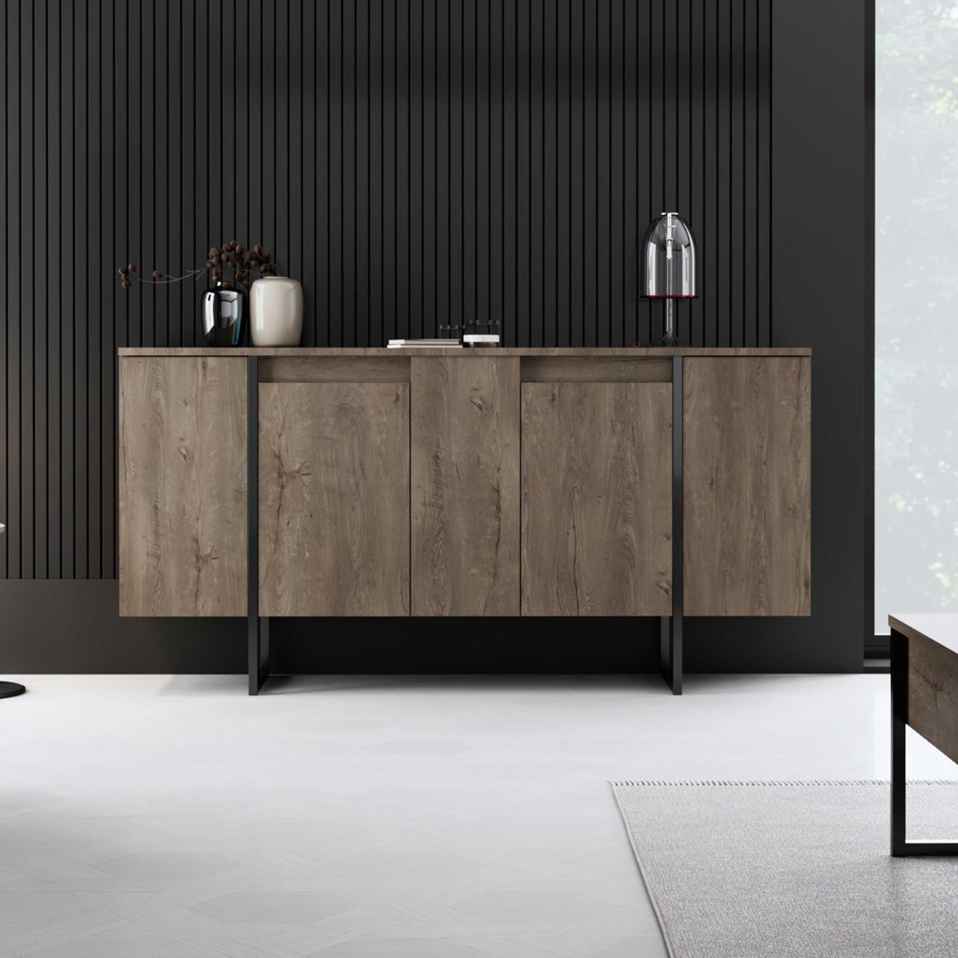 Aparador - Luxe (Nogueira e Preto)