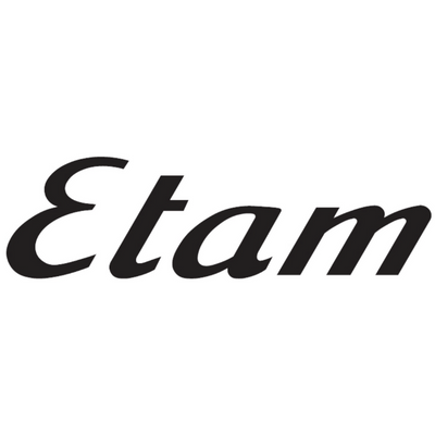 Logótipo Etam em preto sobre fundo branco