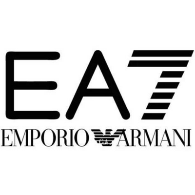 Logótipo EA7 Emporio Armani preto em fundo branco