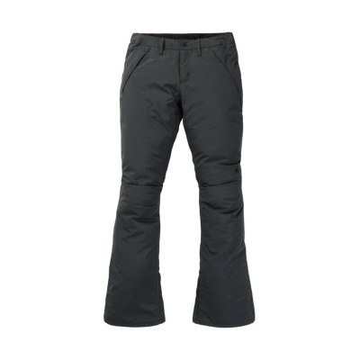 Calças pretas de neve com corte largo e bolsos laterais