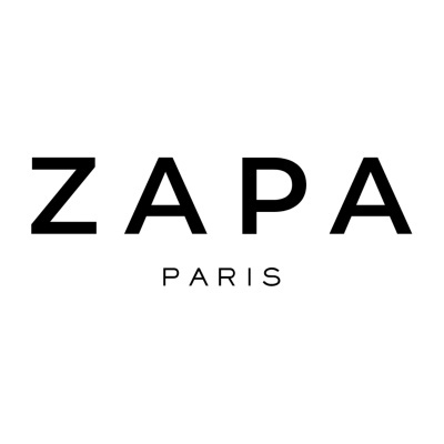 Logotipo ZAPA PARIS em texto preto sobre fundo branco