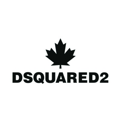 Logotipo DSQUARED2 em preto com folha de bordo