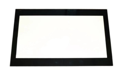 Ecrã retangular com moldura preta e centro branco